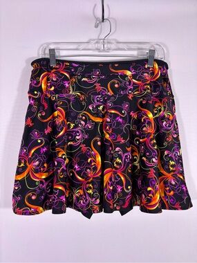 Sparkle Skirts Floral Swirl Athletic Skort Tennis Pickleball Running Golf XL